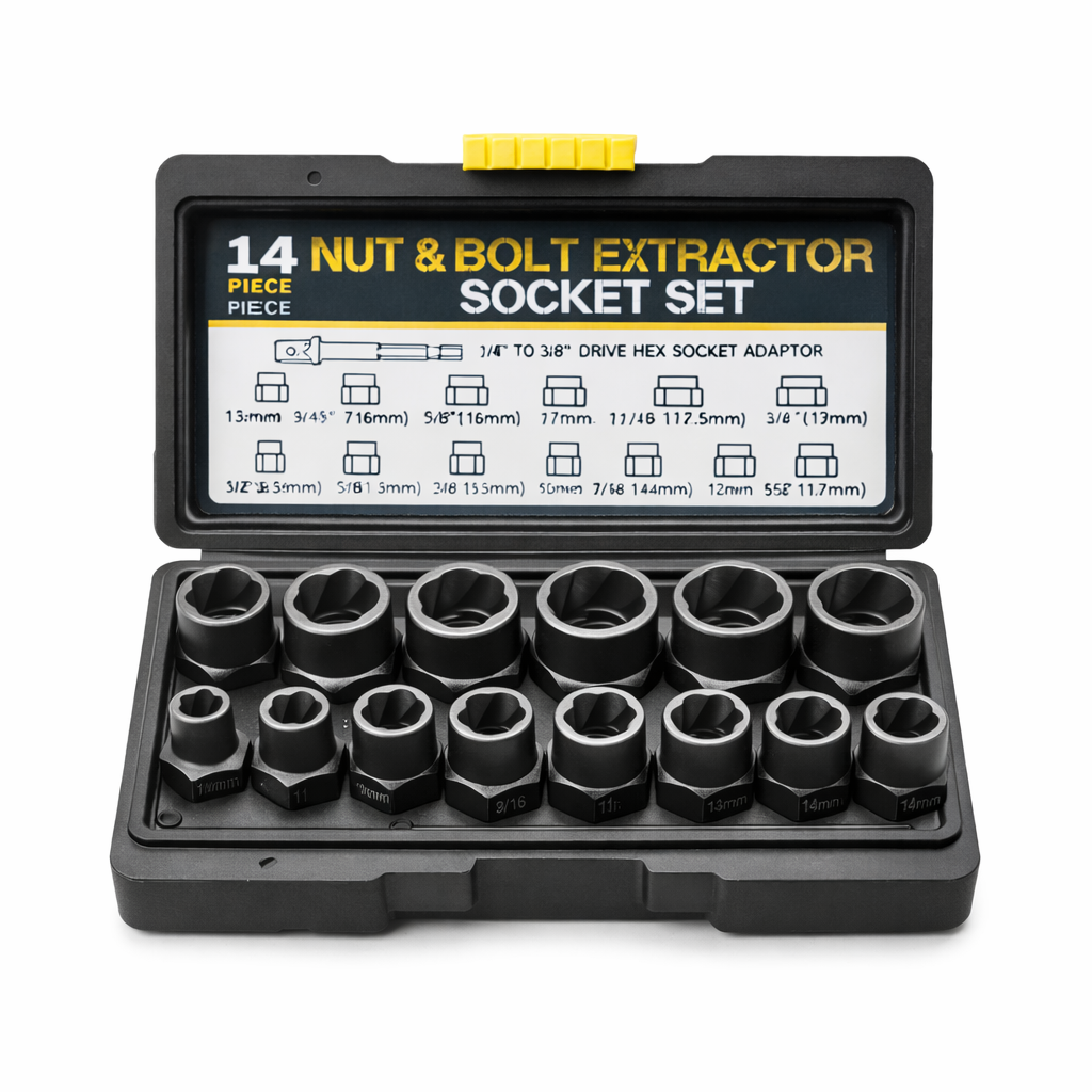 Impact Bolt & Nut Remover Set, 1 Set Universal Impact Bolt and Nut Extractor Parts, Metal Power Tool Accessories, Impact Socket Set