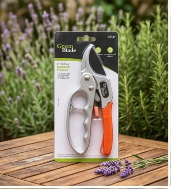 Green Blade 8" Deluxe Ratchet Pruning Shears – High-Performance Anvil Garden Clippers for Effortless Cutting, Ergonomic Non-Slip Grip, Heavy Duty Tree & Branch Trimmer – GT121