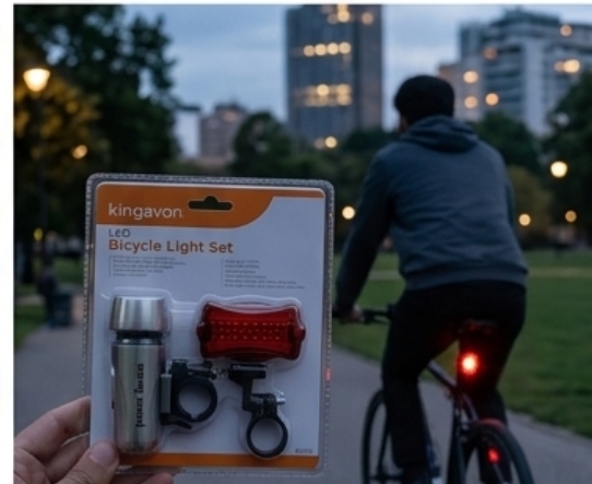 Kingavon LED Bicycle Light Set – Front & Rear Night Safety Kit