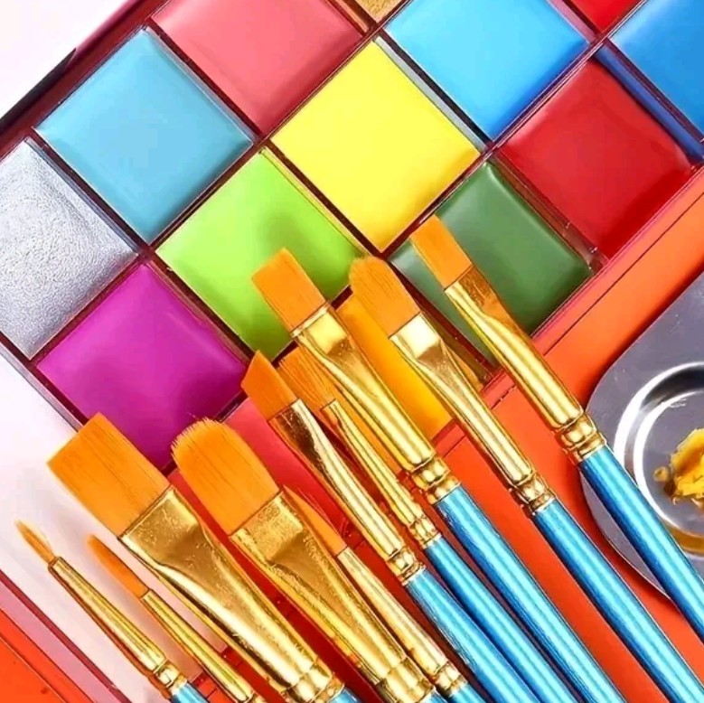 20 Color Body Paint Palette, Long Lasting Oil Painting Palette, Shimmering Body Makeup for Women & Girls, Cosmetic Product for Party